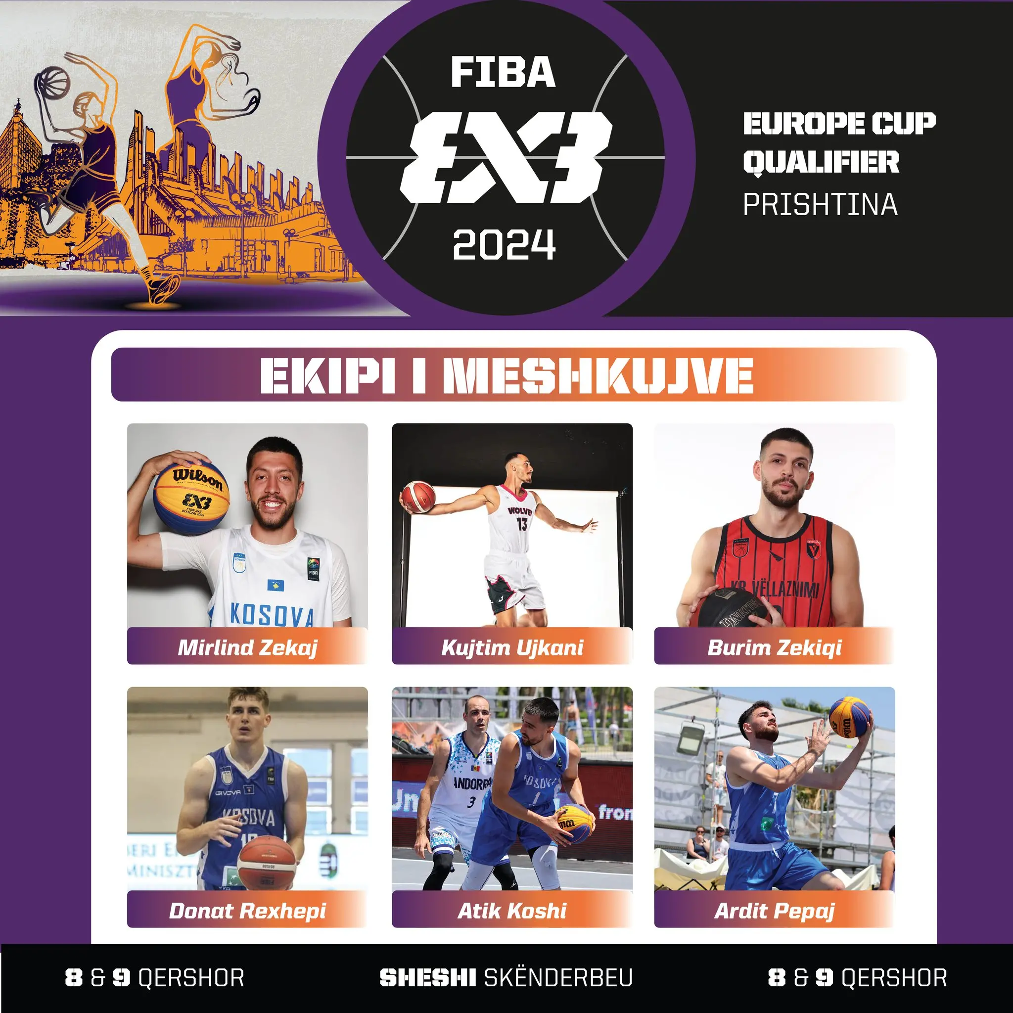 Ekipet e Kosovës 3x3 në garën e FIBA 3x3 Europe Cup Qualifier